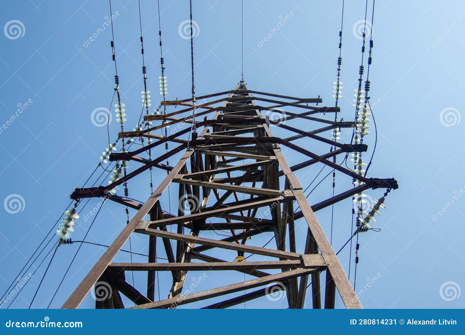 High voltage power line stock image. Image of grid, object 280814231