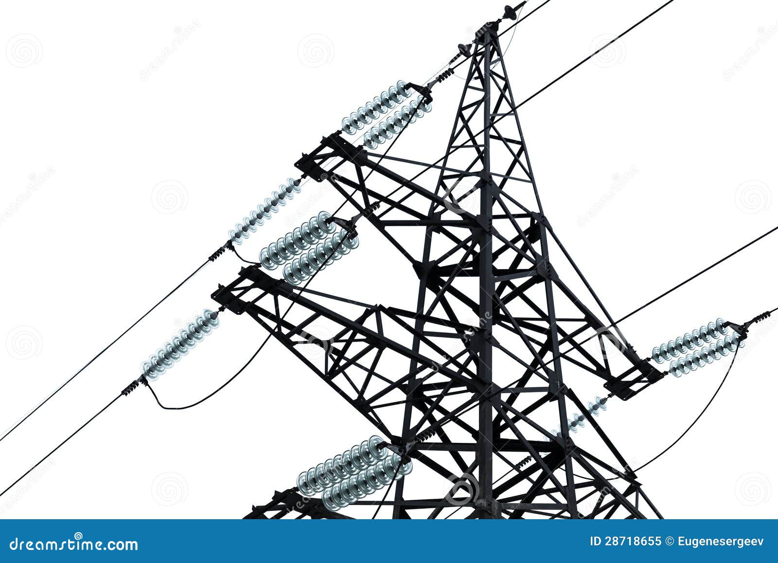 High Voltage Power Lines and Big Pylon Stock Image Image of isolated, industrial 28718655