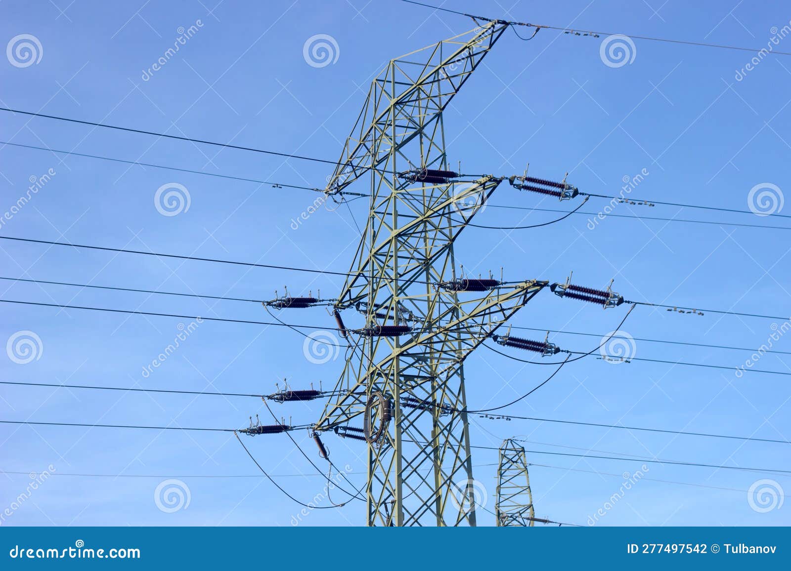 High Voltage Power Supply Line Stock Photo Image of wind, windmill