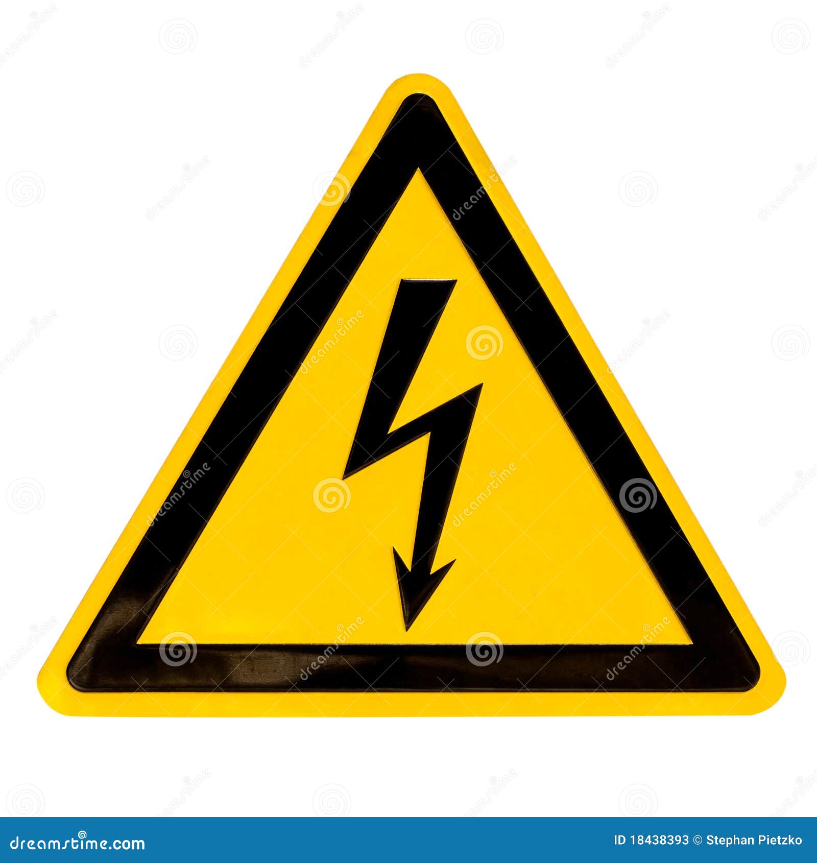 high voltage sign  on white