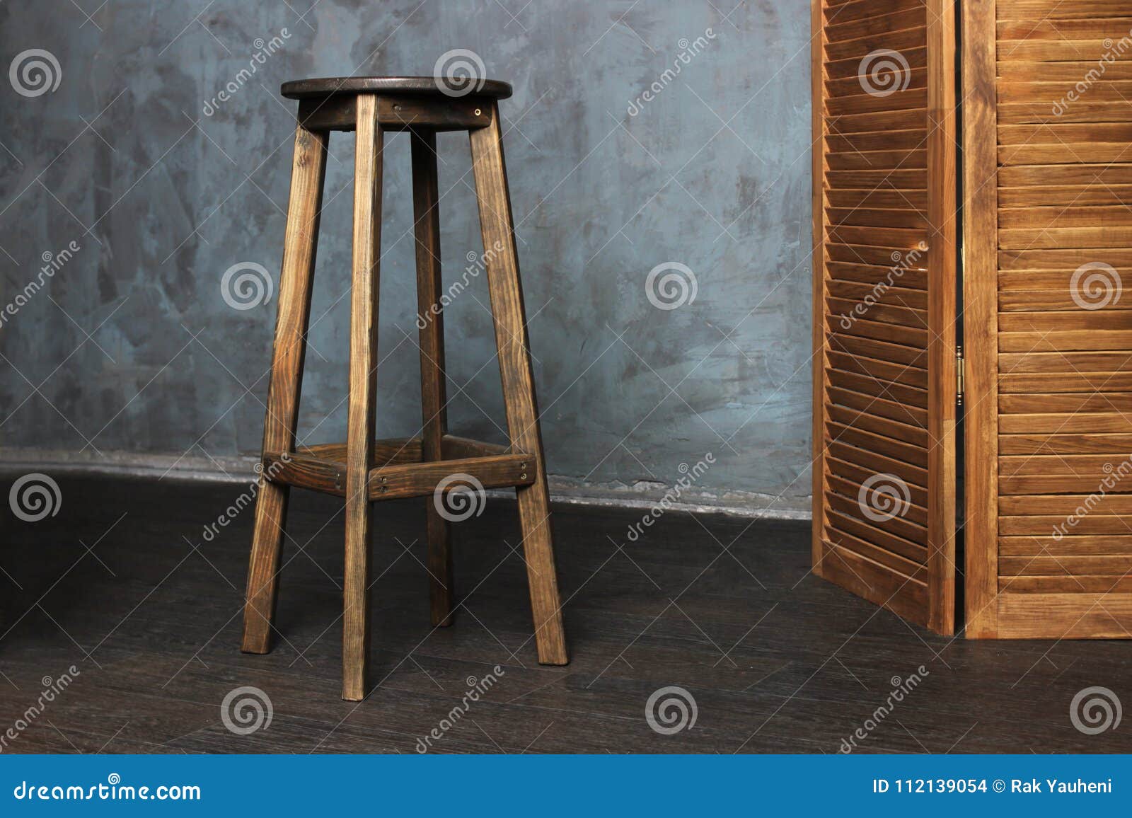 High wooden chair, bar stock photo. Image of club, cafeteria 112139054
