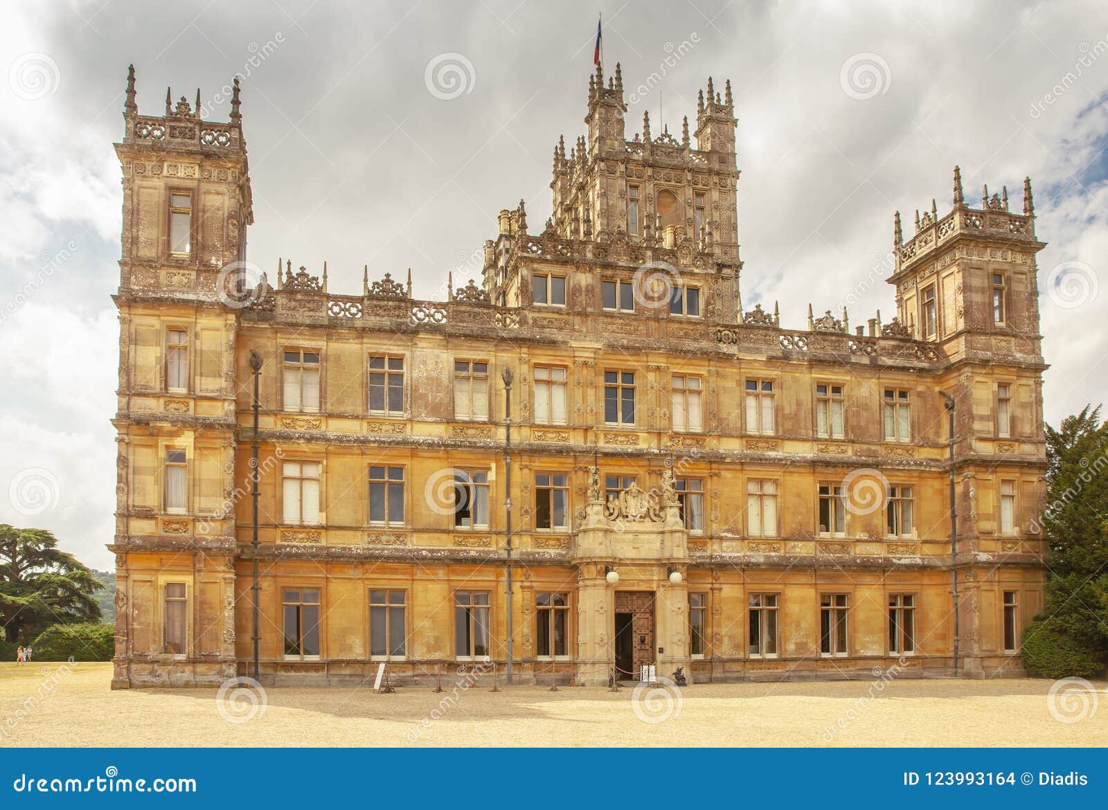 Highclere Castle Famous As Downton Abbey Newbury Uk Editorial