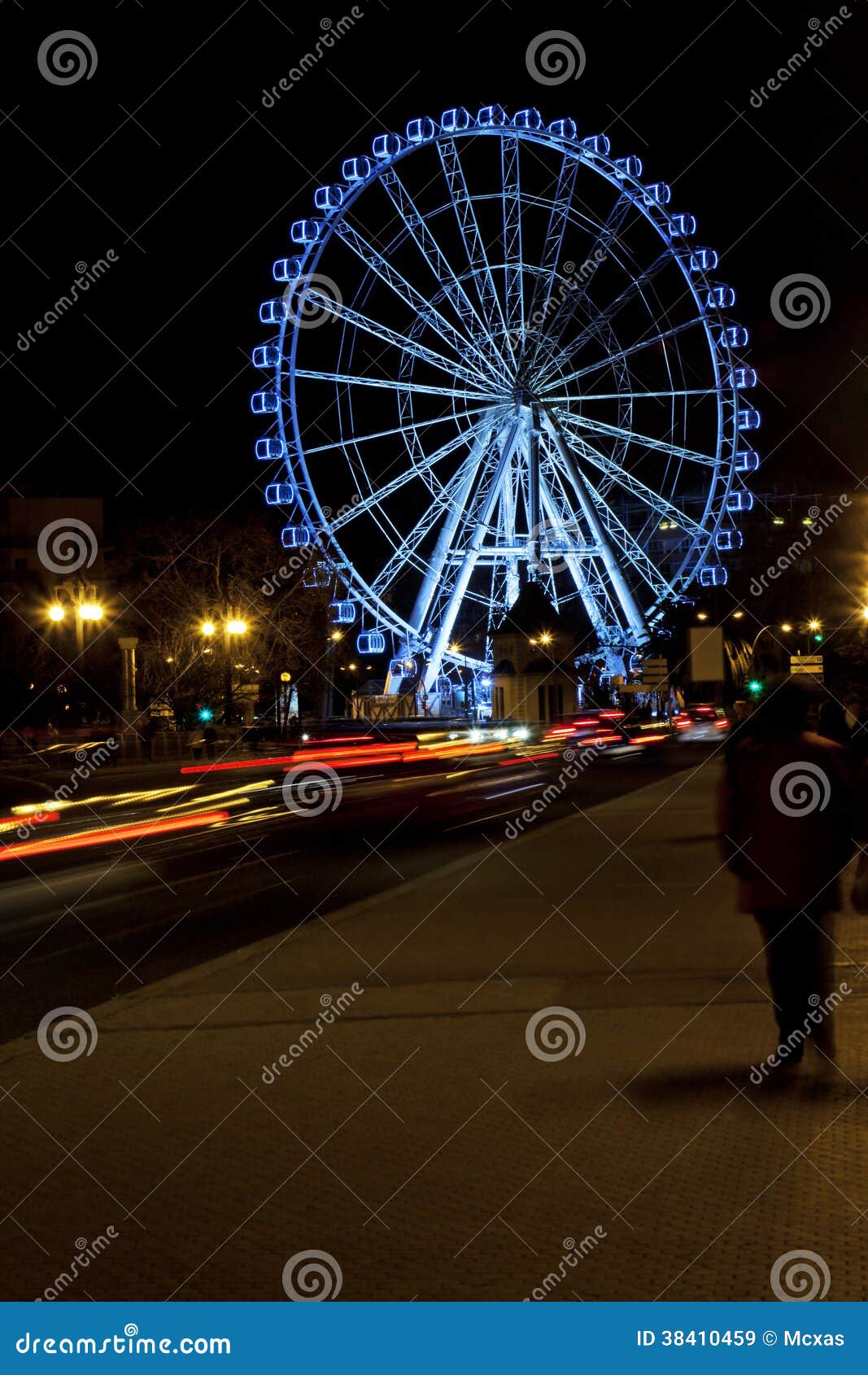 Highest Portable Ferris Wheel in Europe at Night Stock Image Image of
