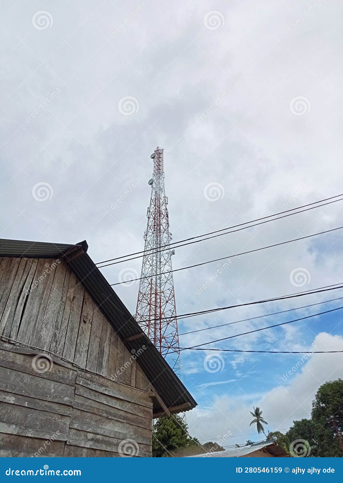 The Highest Signal Tower in Maluku, with a Height of 93 Meters Stock Image Image of meters
