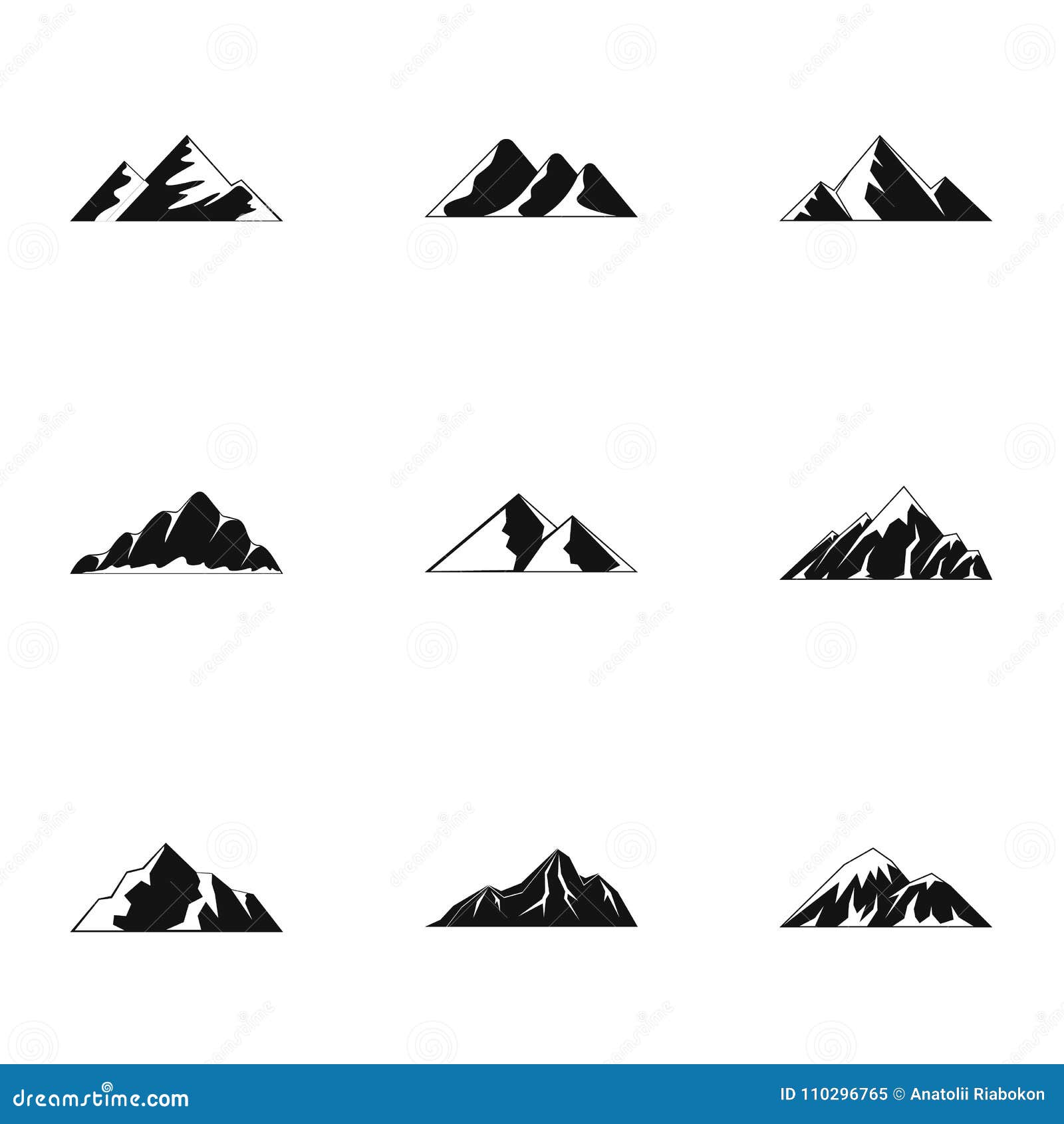 Highland Icons Set, Simple Style Stock Vector - Illustration of mobile ...