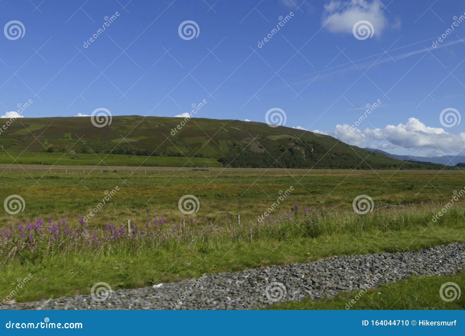 highlands of scotland with hills and trees near dalwhinnie