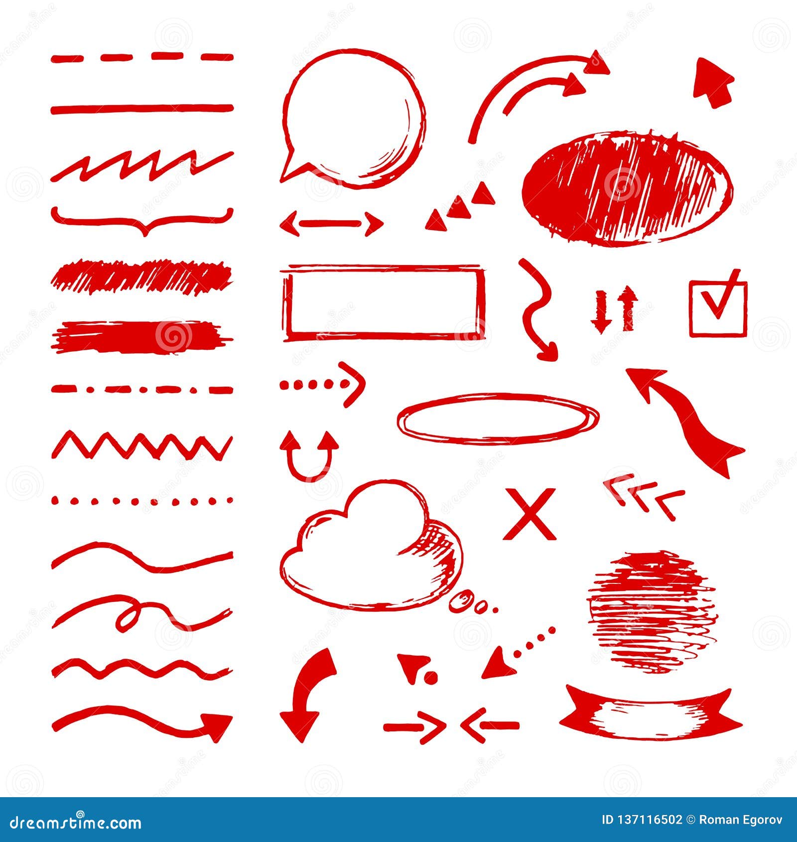 highlight doodle. select arrow marker icons. selection and pointer drawing circle frames scribble underlines