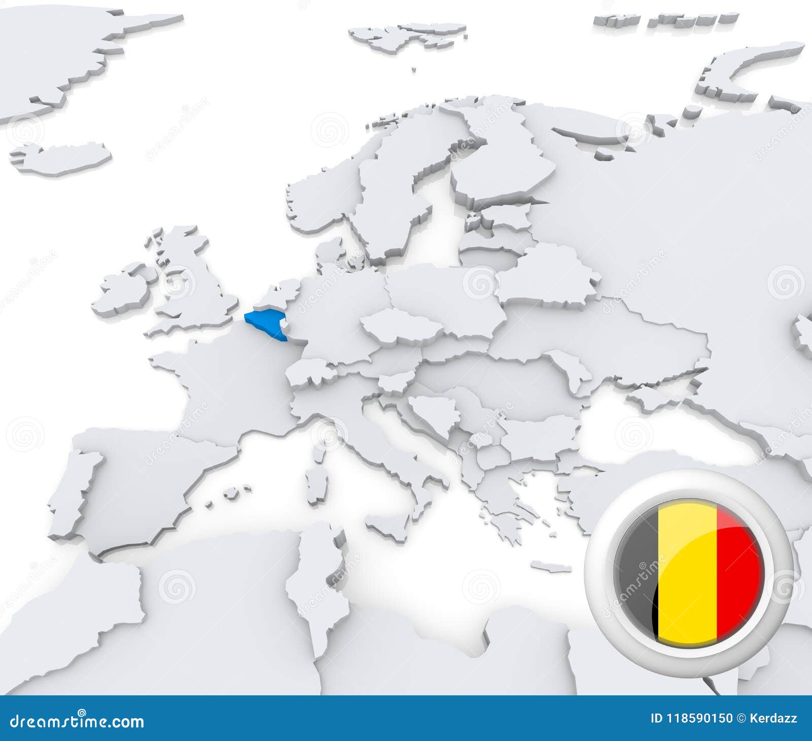 Highlighted Belgium Map Europe National Flag Belgium Map Europe 118590150 