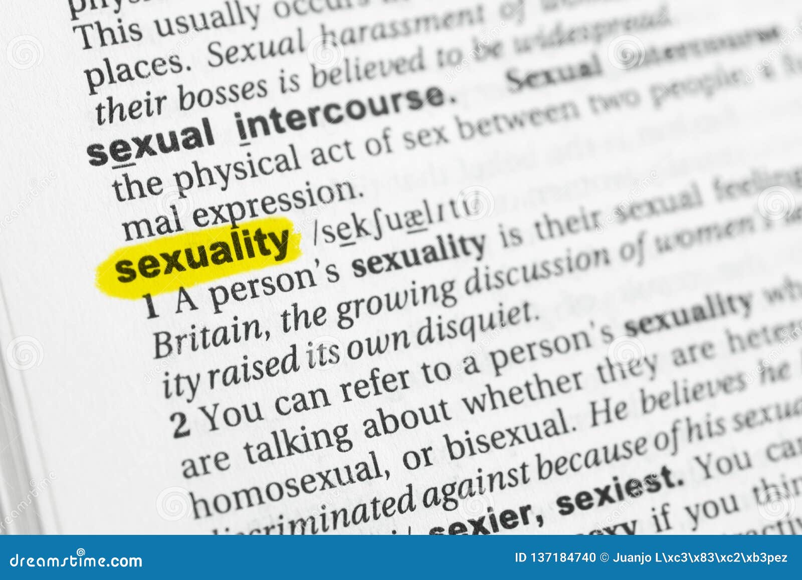 Highlighted English Word Sexuality And Its Definition At The Dictionary