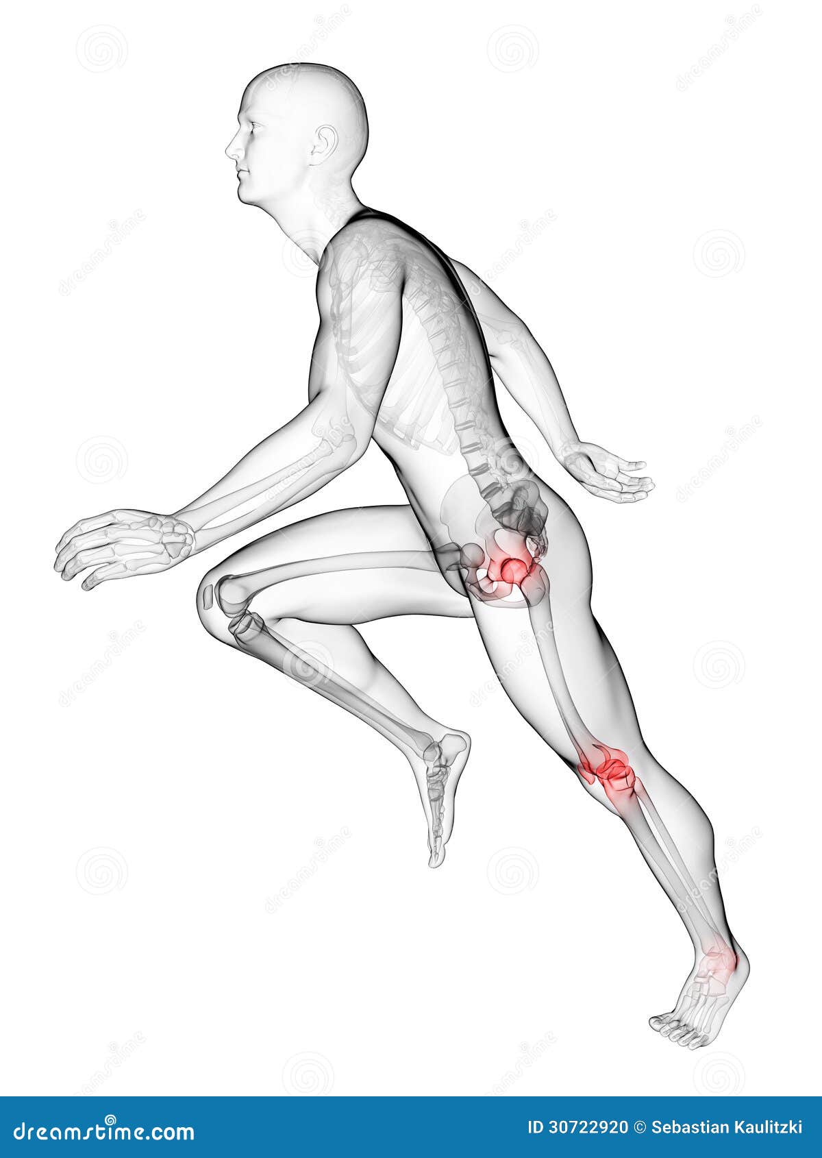 Highlighted runner joints stock illustration. Illustration of wear