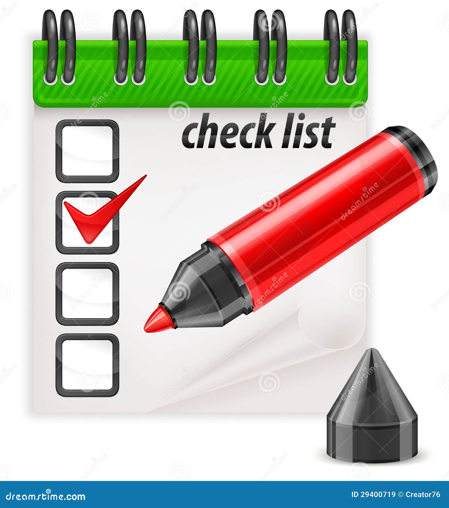 Highlighter with Check Mark Stock Vector Illustration of voting