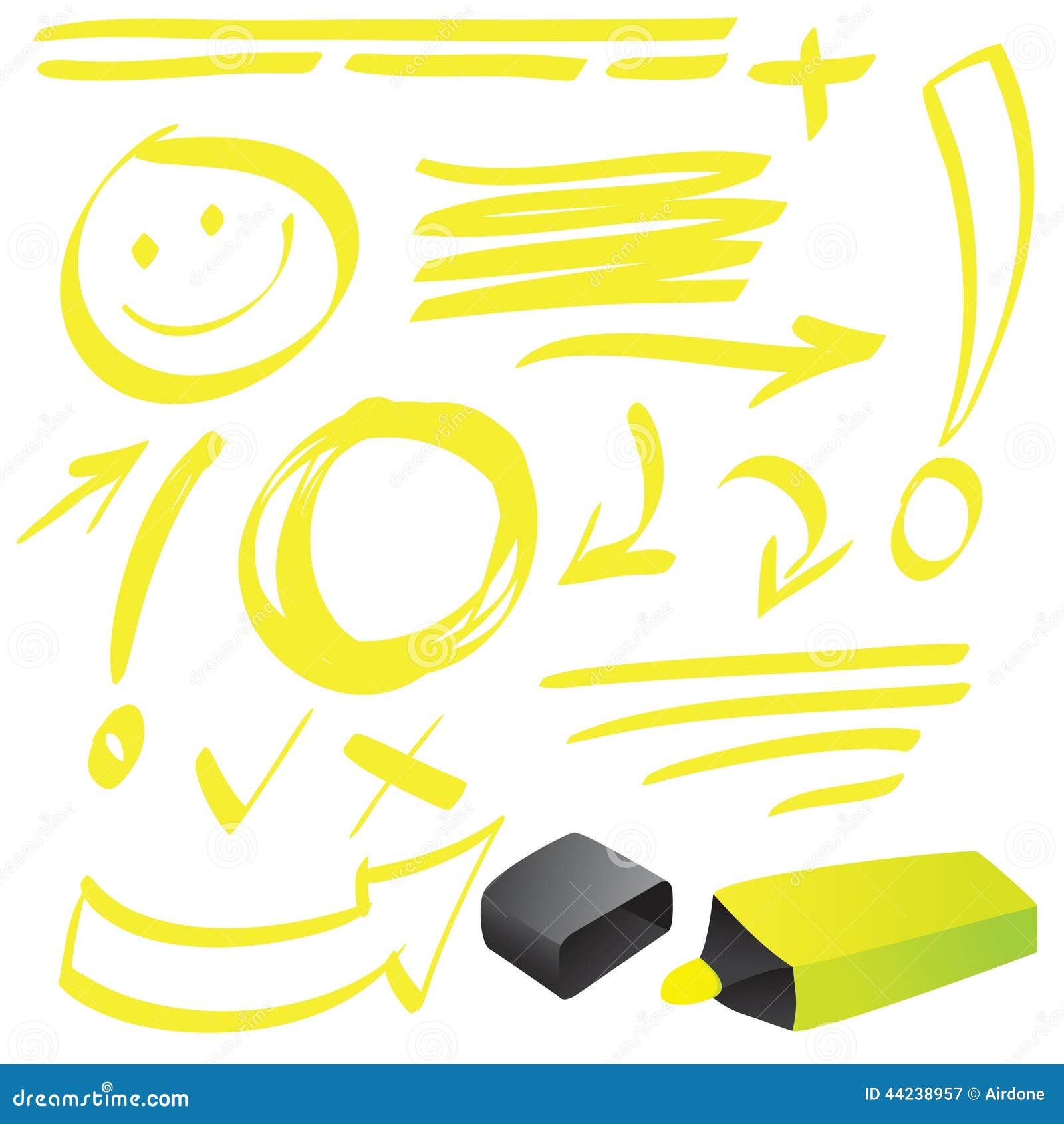 sketch set pen vector stock Highlighter sketch, Doodle vector. of Image