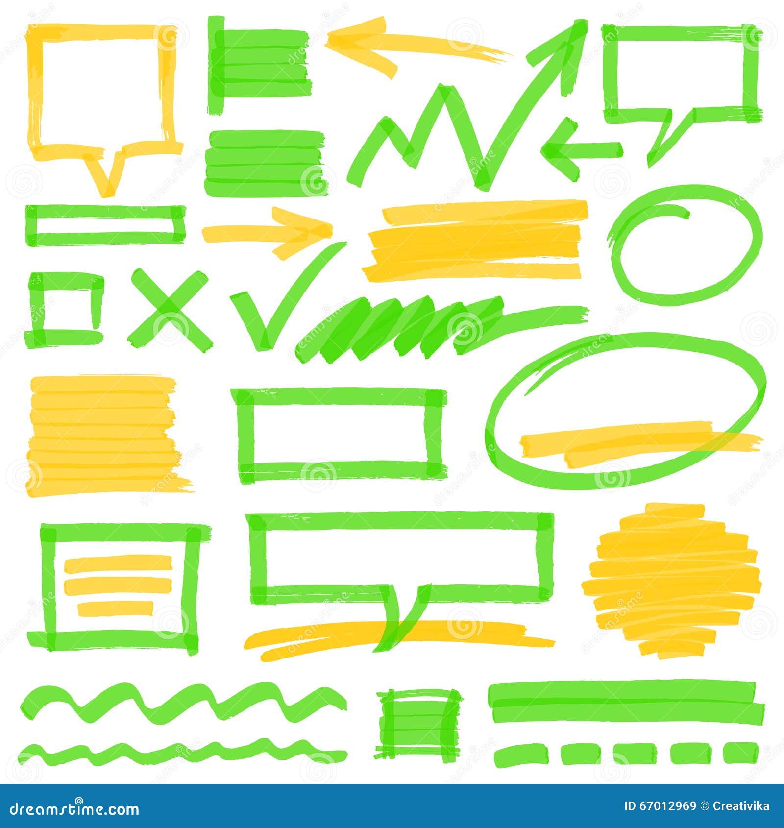 Highlighter Marking Design Elements Stock Vector Illustration of