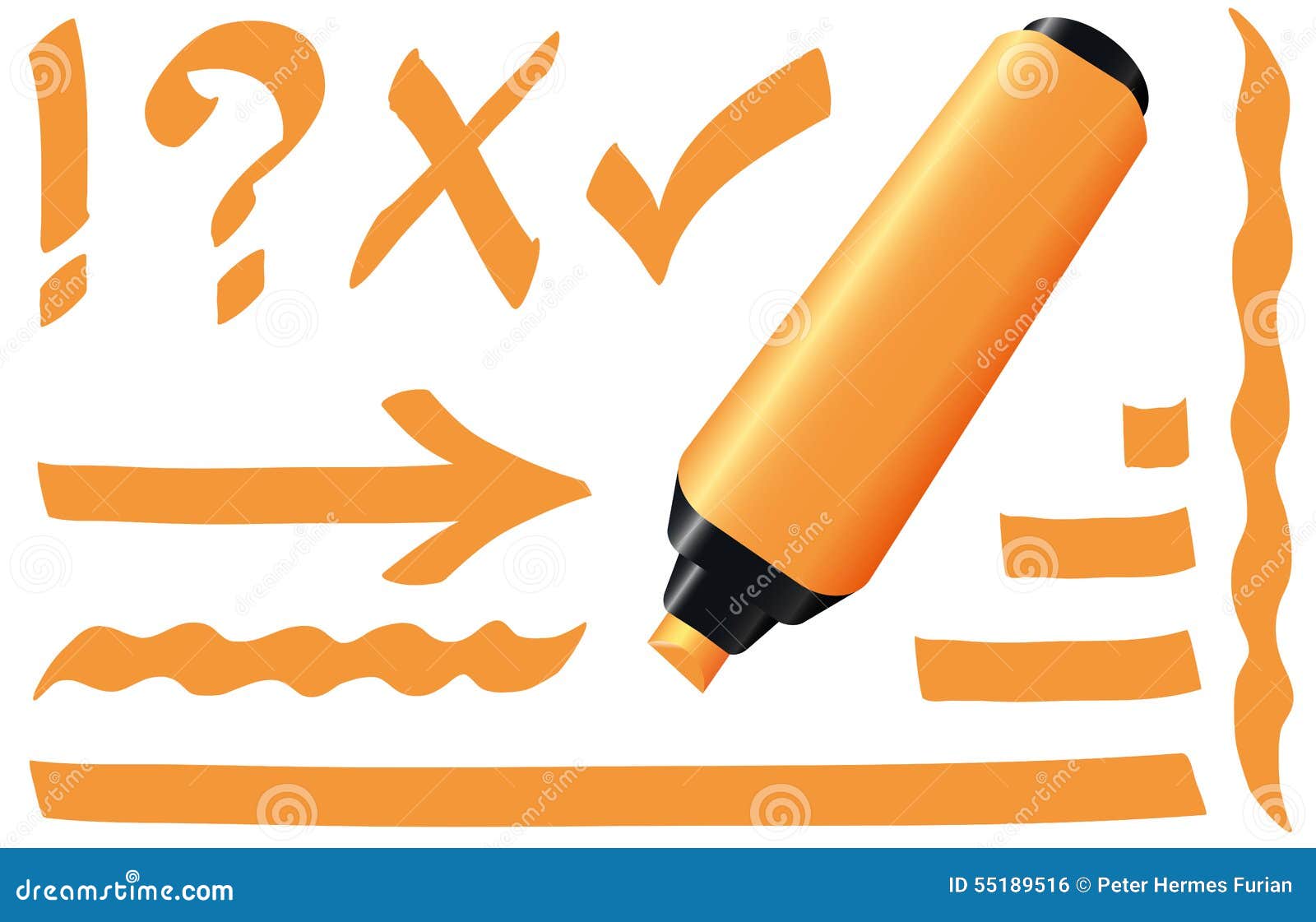 highlighter orange marker