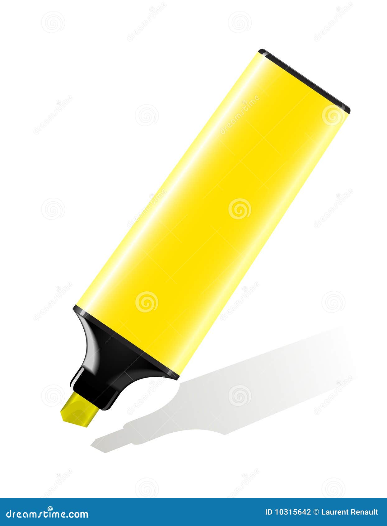 Highlighter yellow stock vector. Illustration of yellow 10315642
