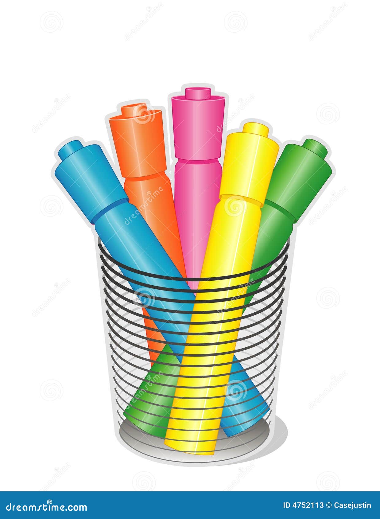 Highlighters stock vector. Illustration of office, vertical 4752113