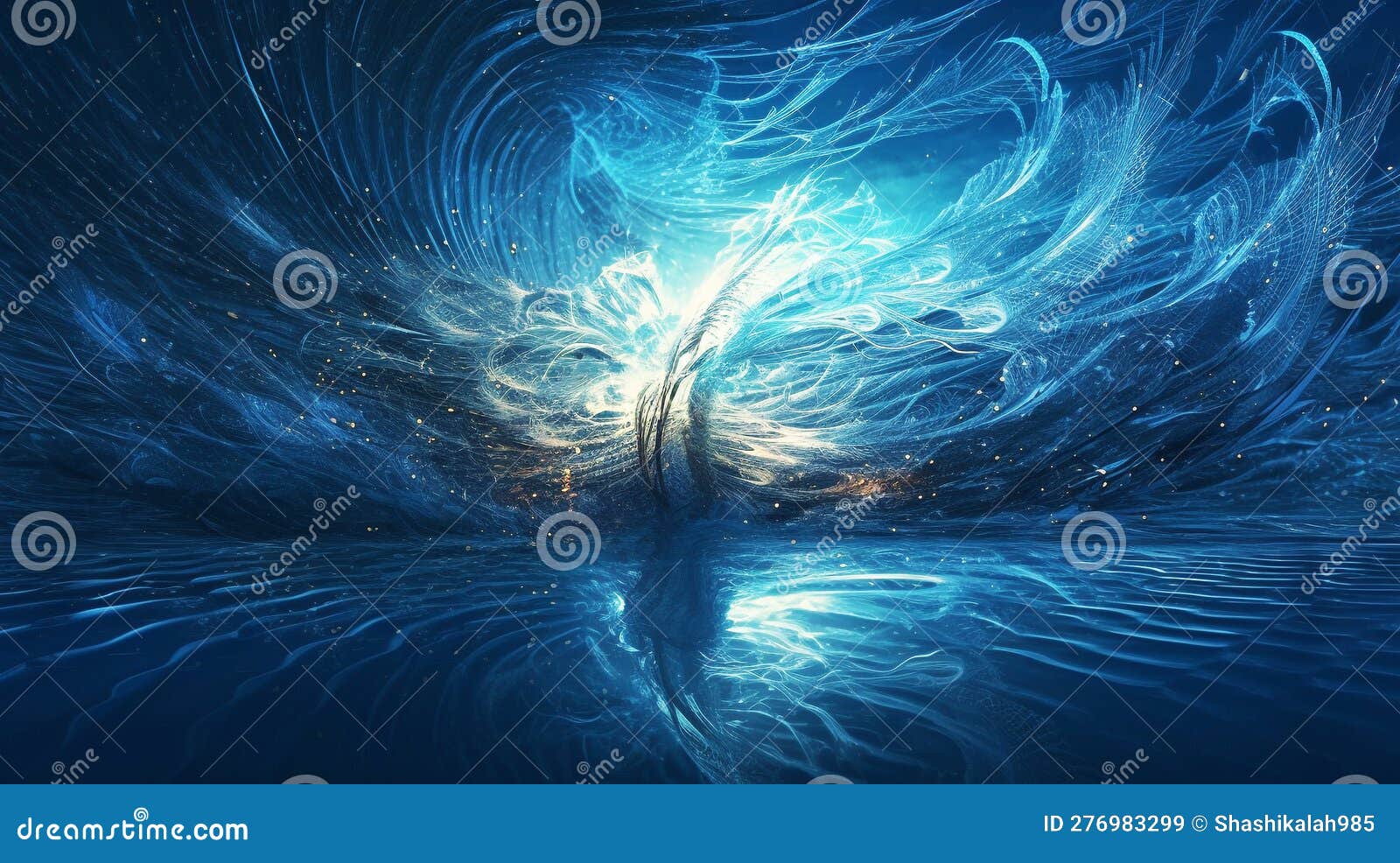 A Highly Complicated Digital Artwork of Waves and the Underwater World  Stock Illustration - Illustration of circle, highly: 276983299
