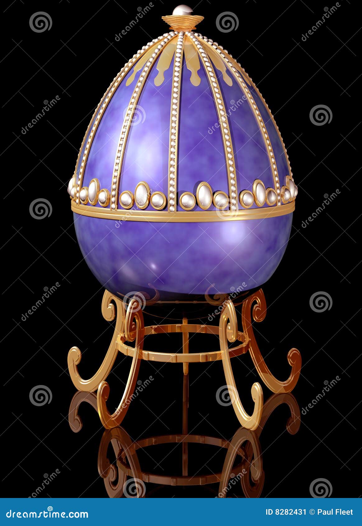 Highly Decorative Jeweled Russian Easter Egg Stock Illustration