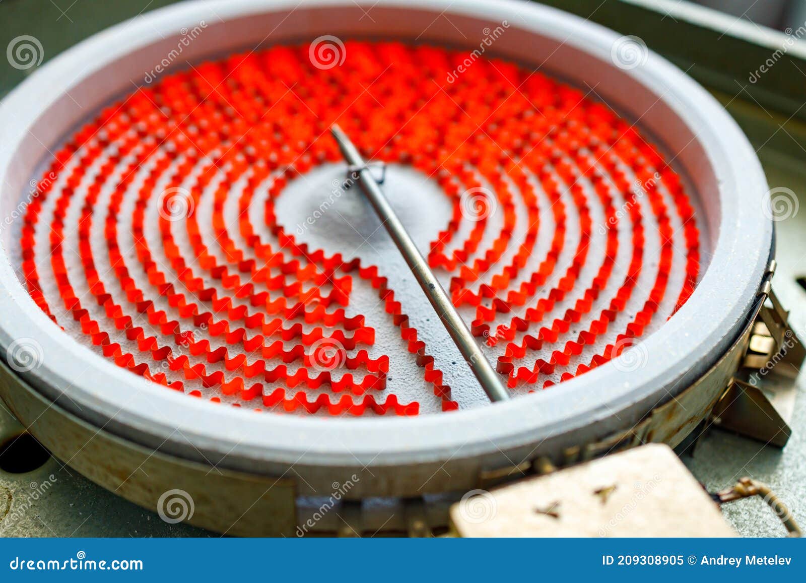 Highly Heated Electric Stove Element in Disassembled Form Stock Image