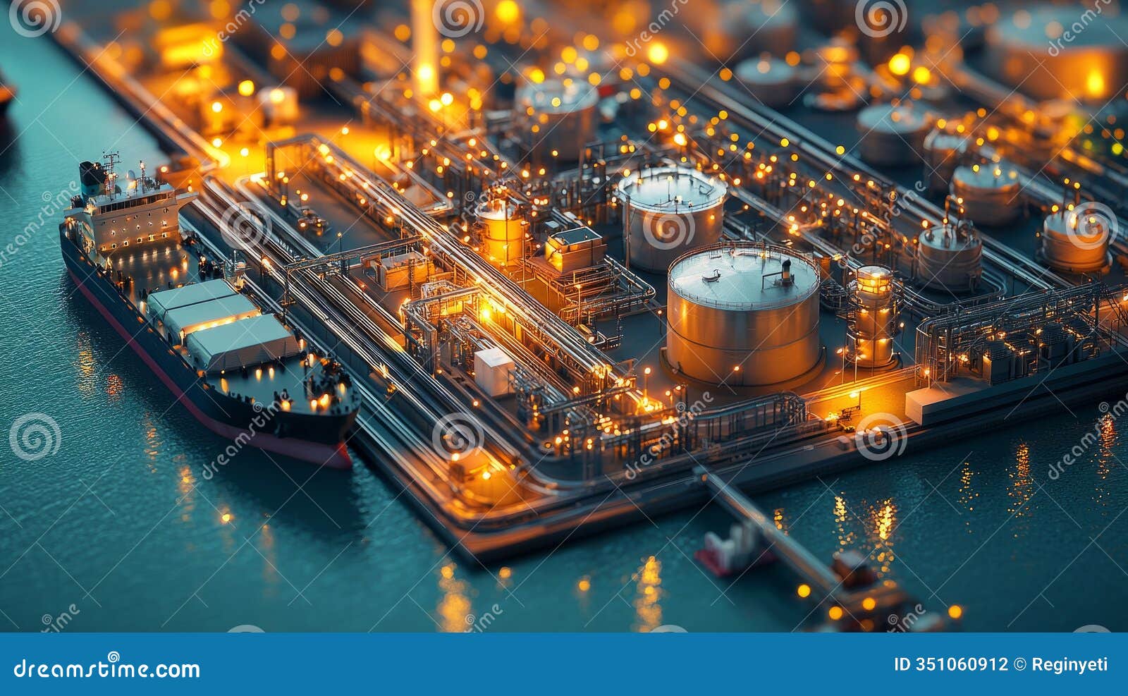 highresolution 3d render of  fuel station in port