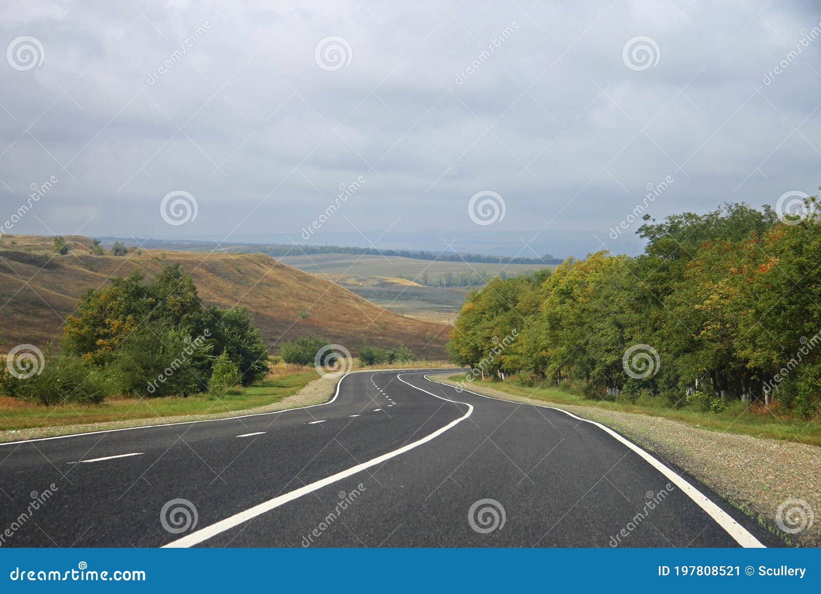 highway landscape without moving cars at daytime