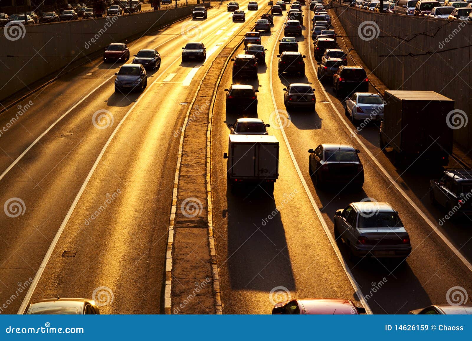 Highway with lots of cars stock image. Image of driving 14626159