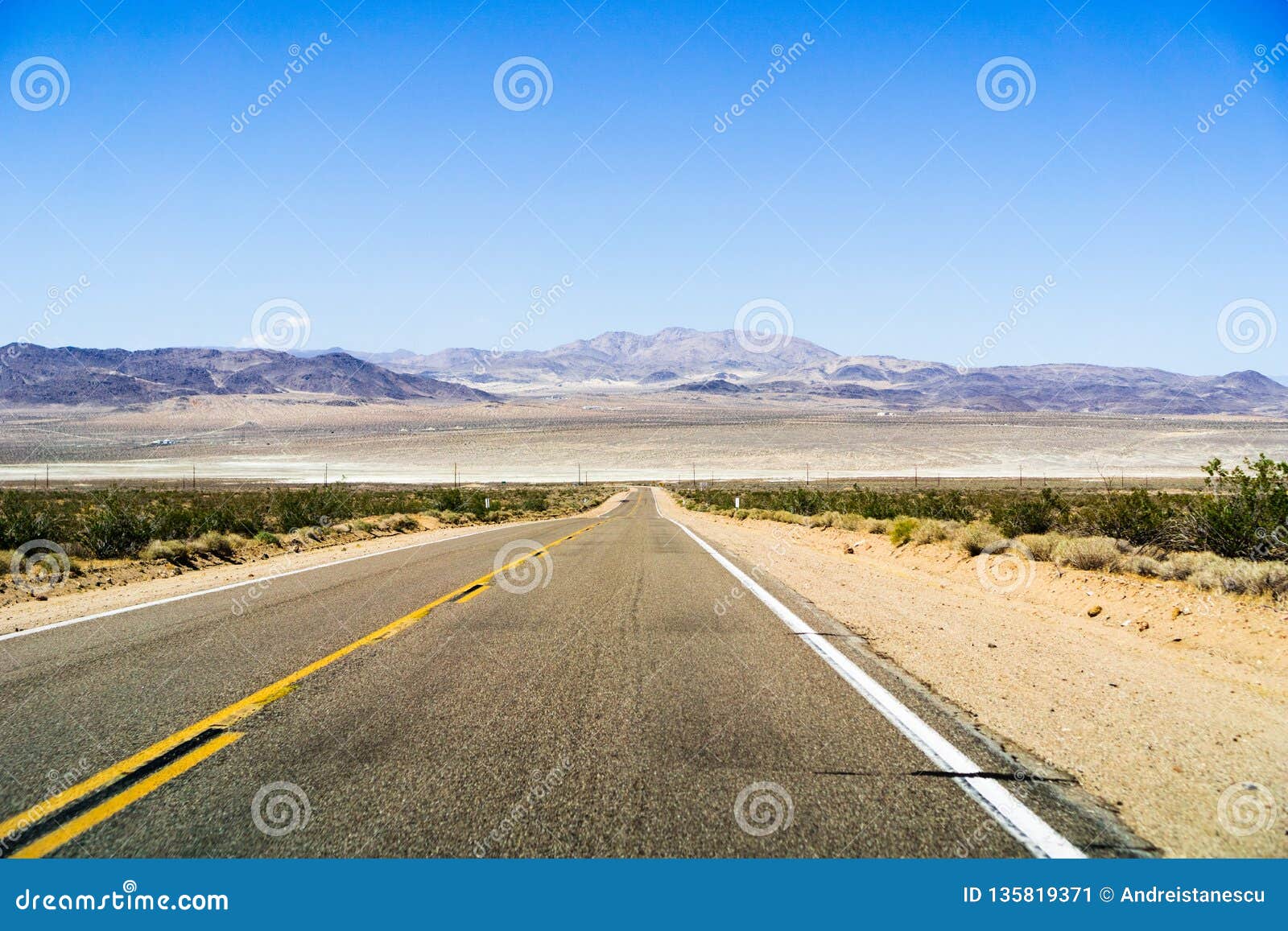 Highway through the Mojave Desert, California Stock Image - Image of ...