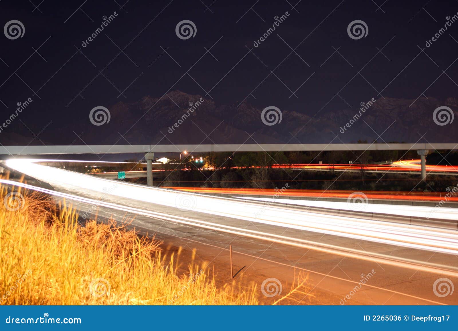Highway on ramp at night stock photo. Image of road, interstate 2265036