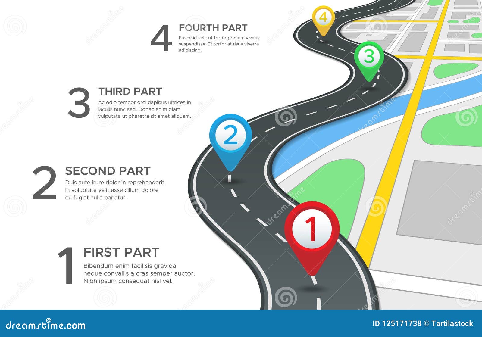 Highway Road Infographic. Street Roads Map, Gps Navigation Way Intended For Blank Road Map Template