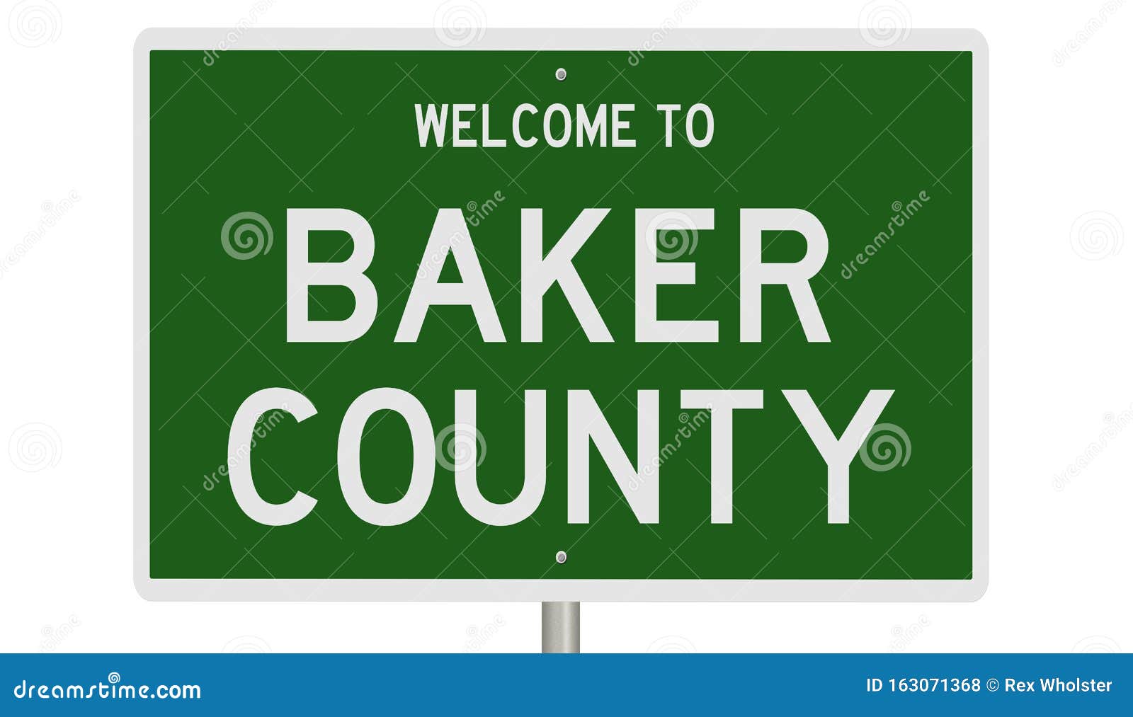 Highway Sign for Baker County Stock Illustration Illustration of
