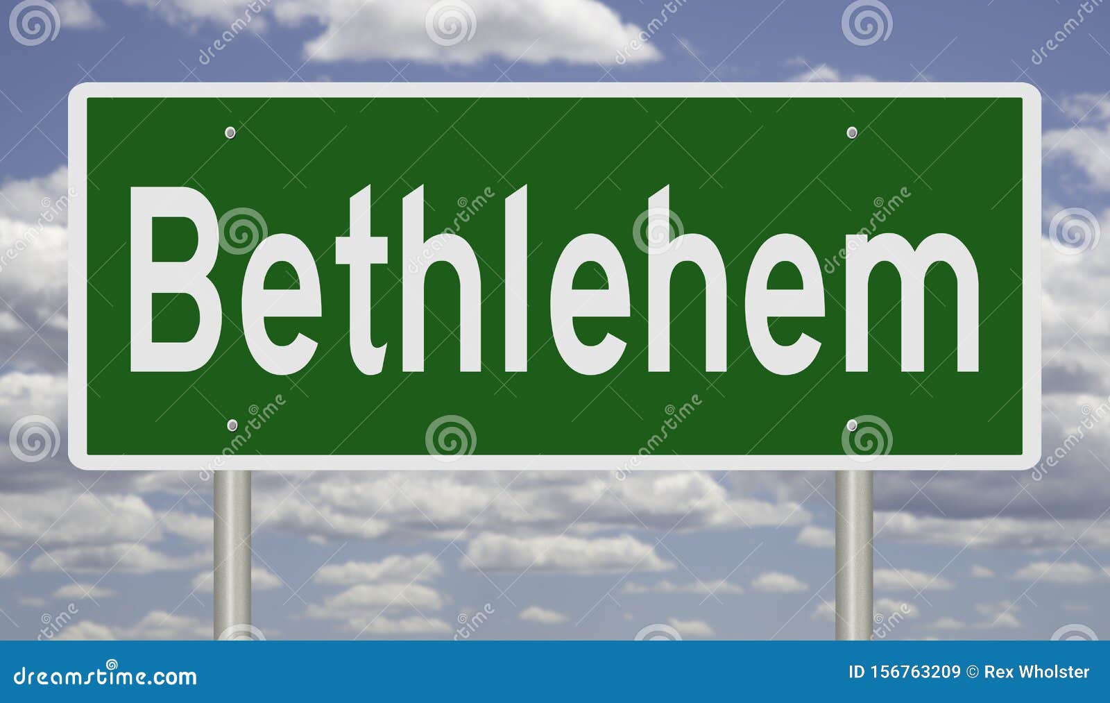 Highway sign for Bethlehem stock illustration. Illustration of holy