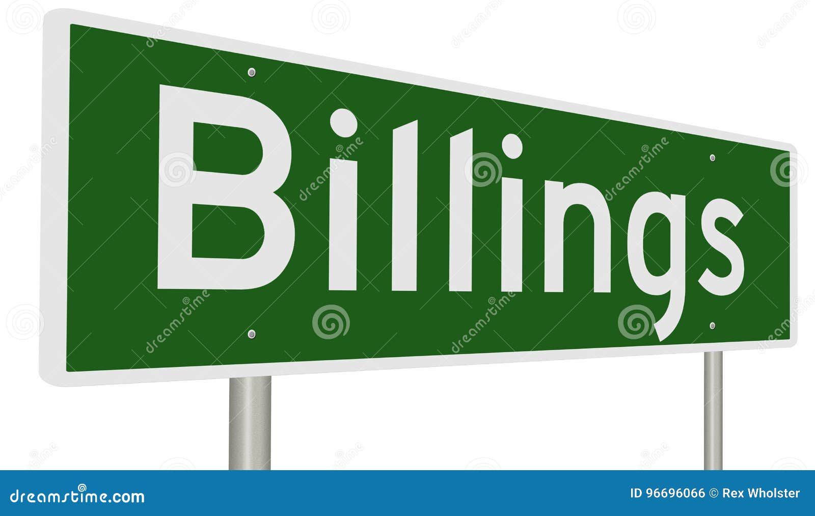 Highway Sign for Billings Montana Stock Illustration Illustration of