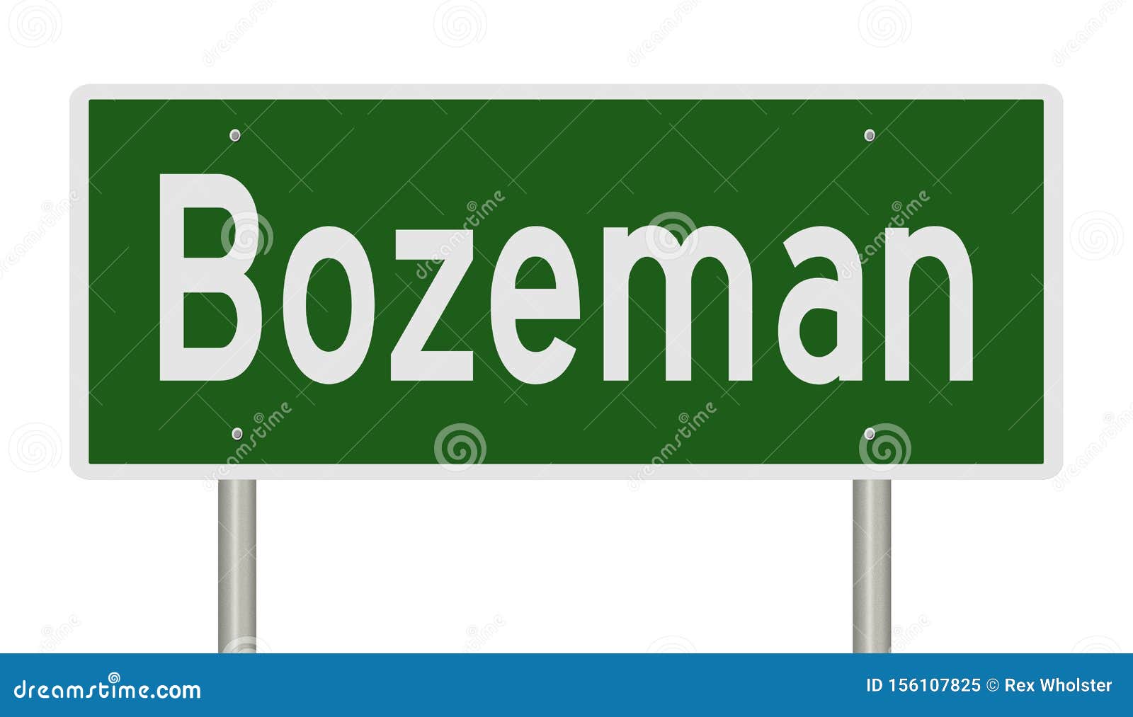 Highway Sign for Bozeman Montana Stock Illustration Illustration of