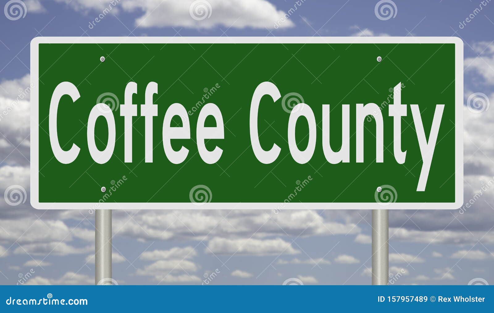 Highway Sign for Coffee County Tennessee Stock Illustration