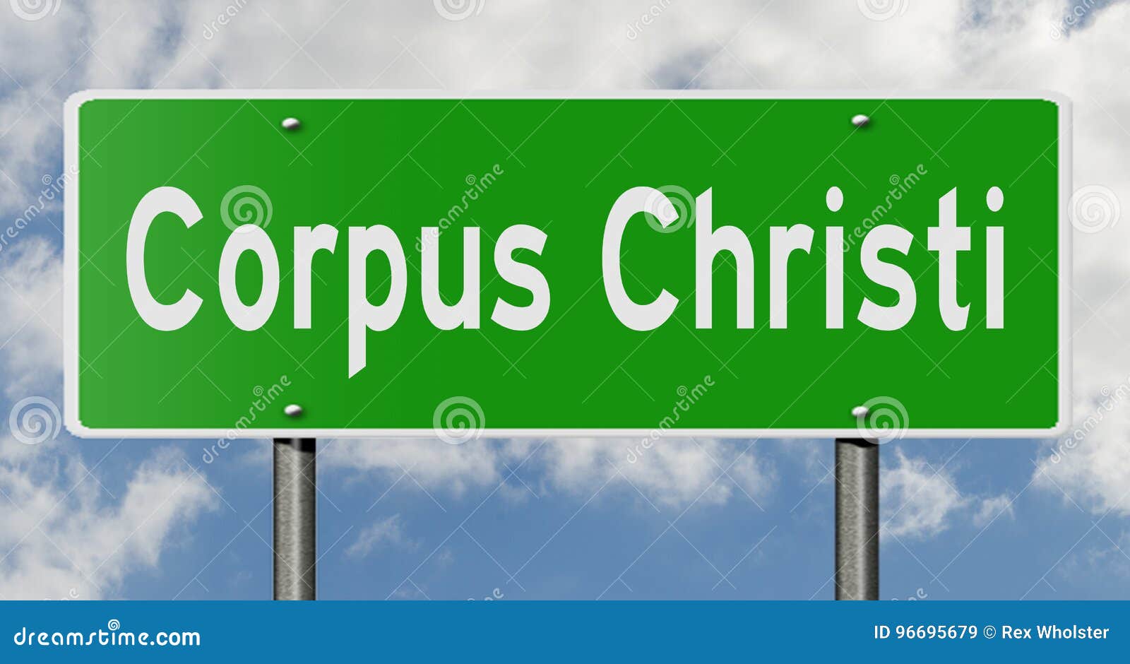 Highway Sign for Corpus Christi Texas Stock Illustration Illustration