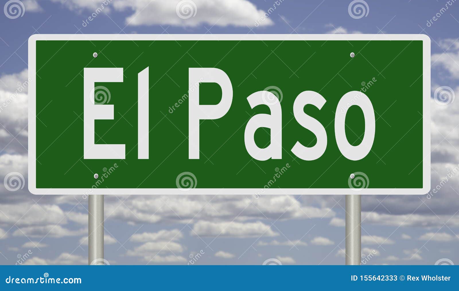 Highway Sign for El Paso Texas Stock Image Image of green, texas