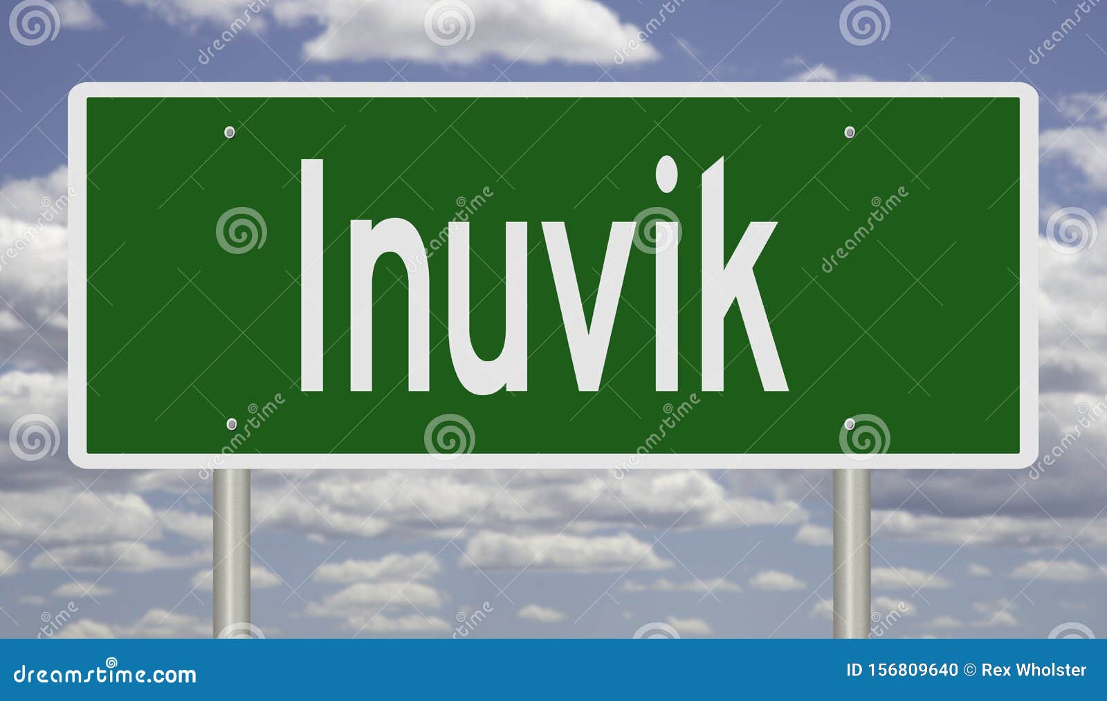 highway sign for inuvik northwest territories canada