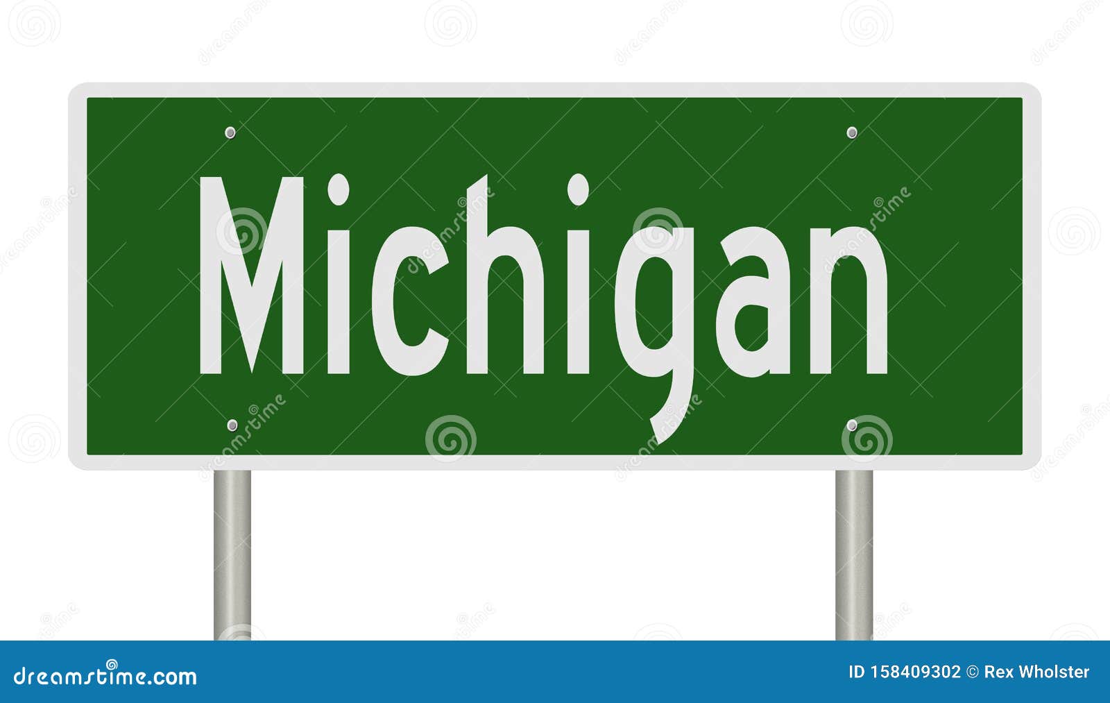 Highway sign for Michigan stock illustration. Illustration of highway