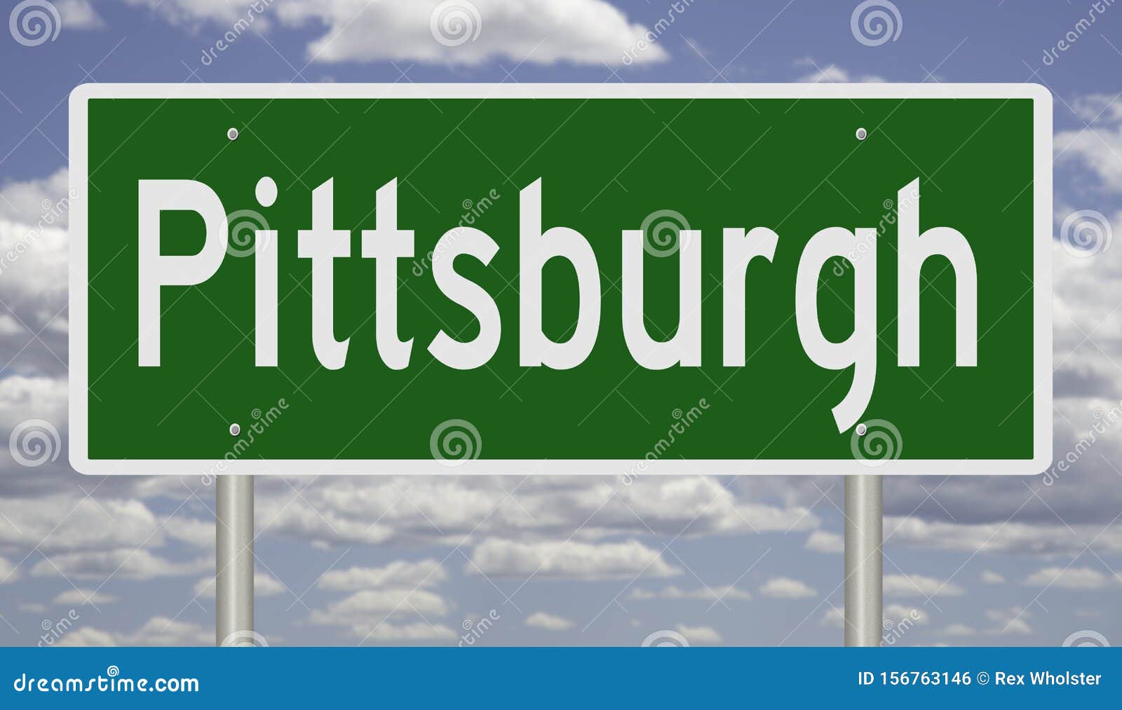 Highway Sign for Pittsburgh Pennsylvania Stock Illustration