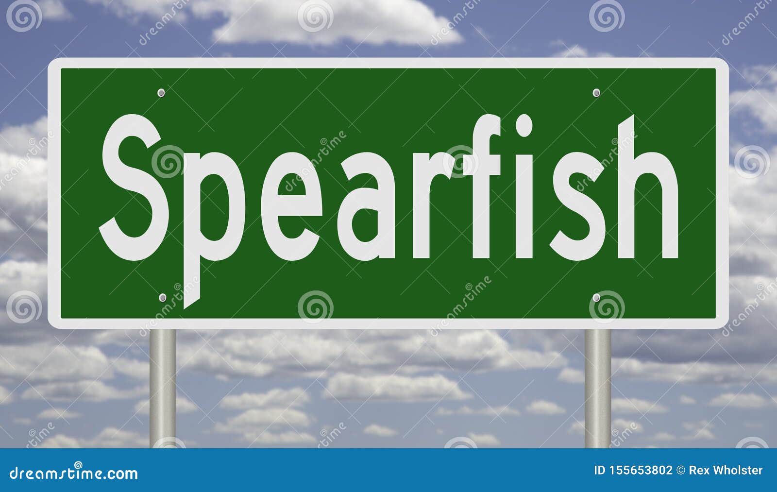 Spearfish Road Sign Showing Population And Elevation RoyaltyFree Stock