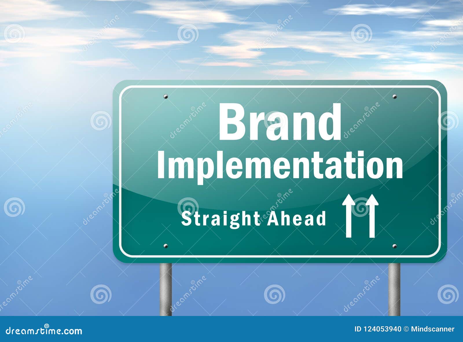Highway Signpost Brand Implementation Stock Illustration Illustration