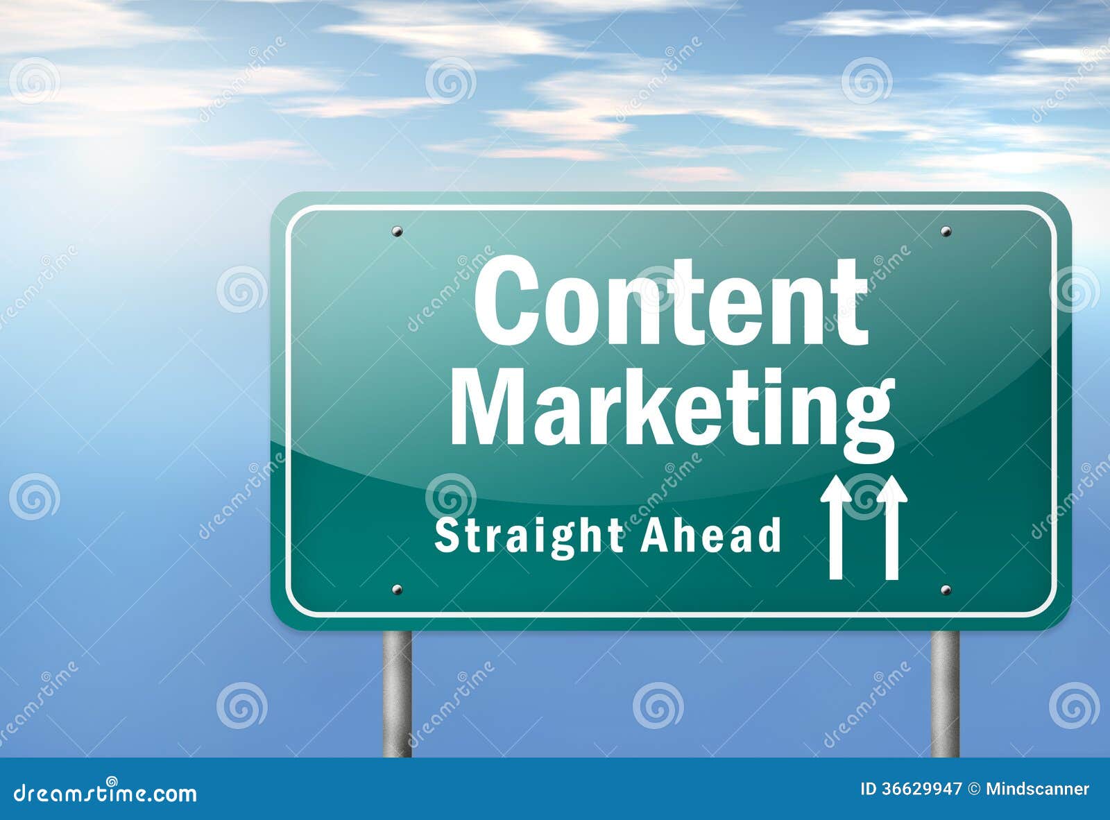 Highway Signpost Content Marketing Stock Illustration Illustration of