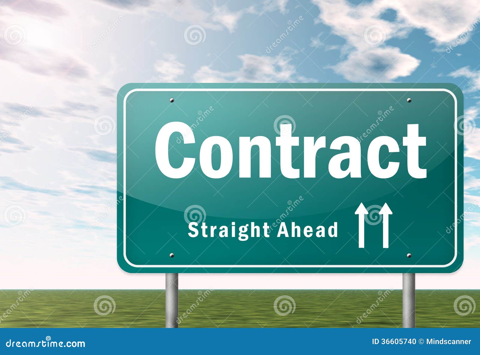 Highway Signpost Contract stock illustration. Illustration of highway