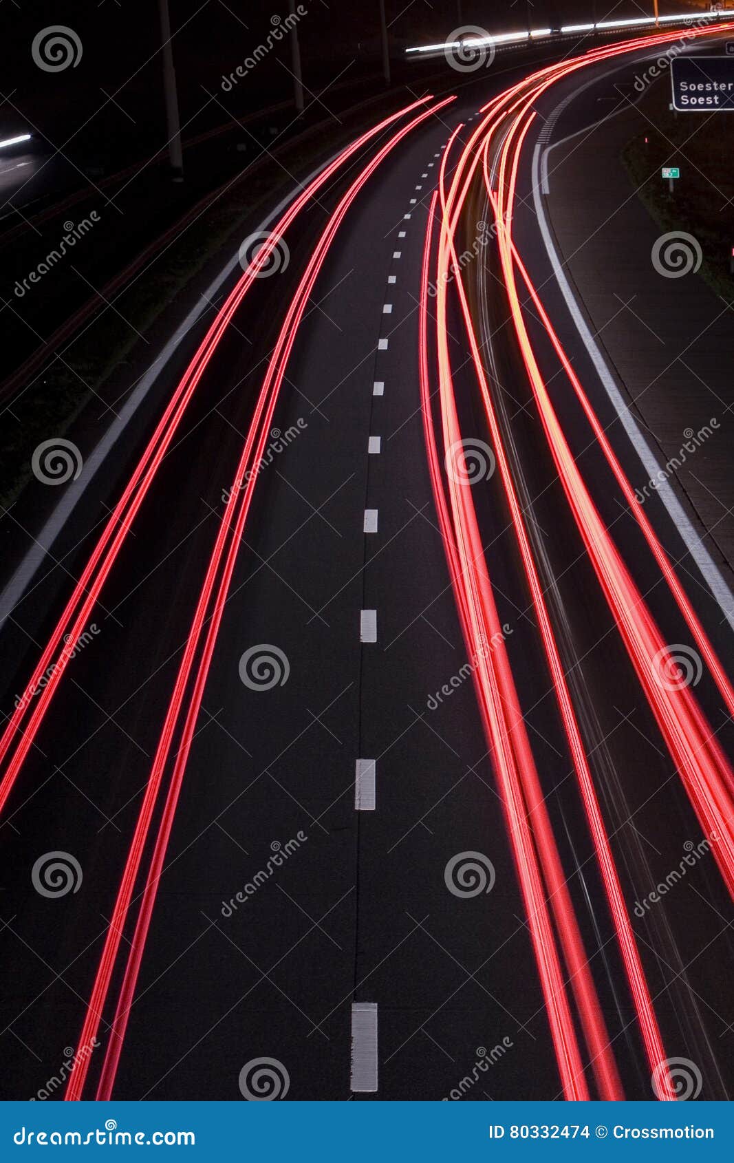 Highway Tail Lights at Night Stock Photo Image of dark, modern 80332474