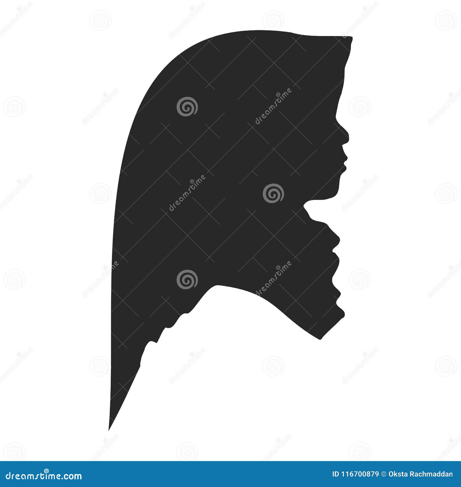 Hijab Girl Silhouette High Quality Stock Illustration Illustration
