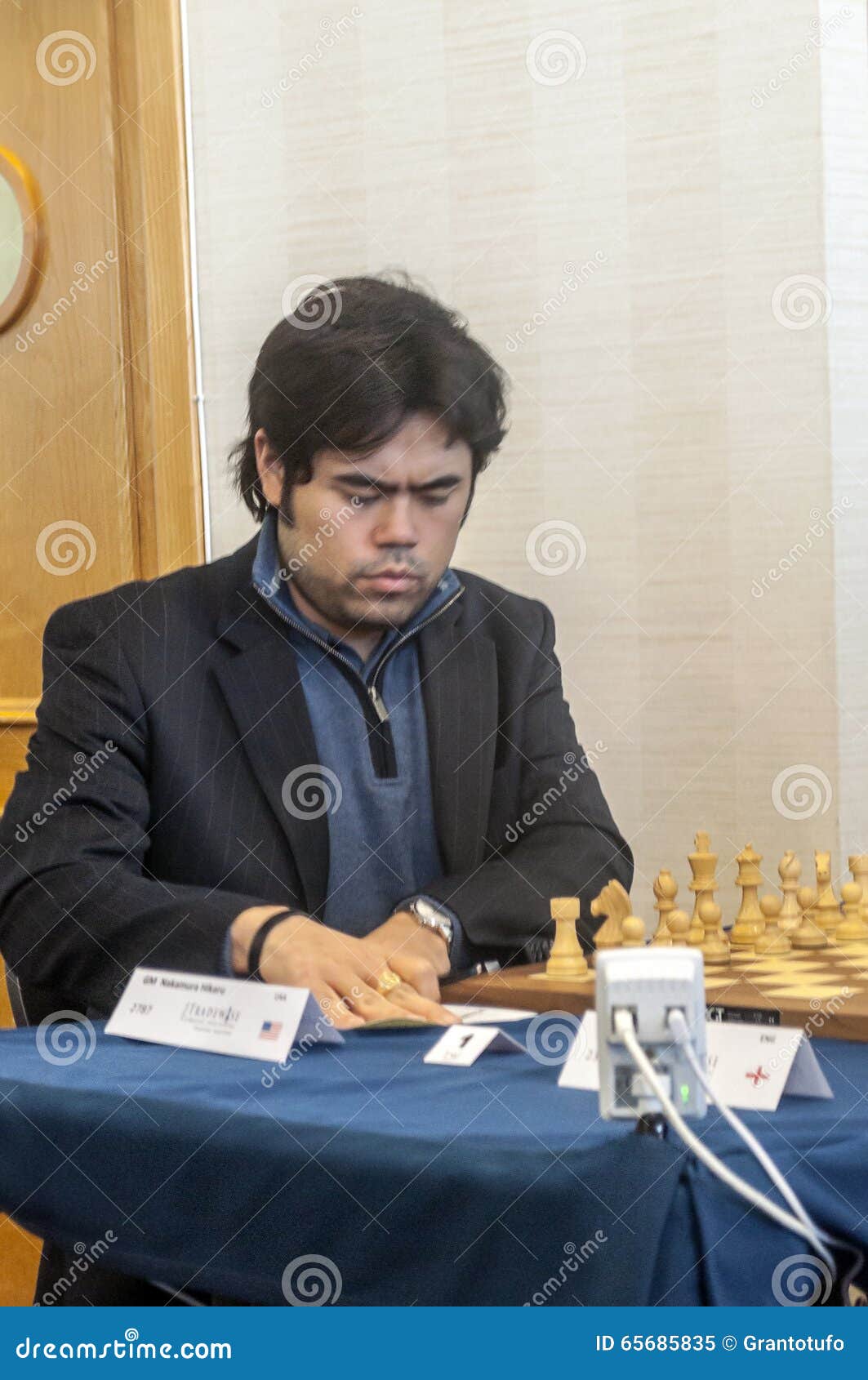 Hikaru nakamura playing chess. anime style