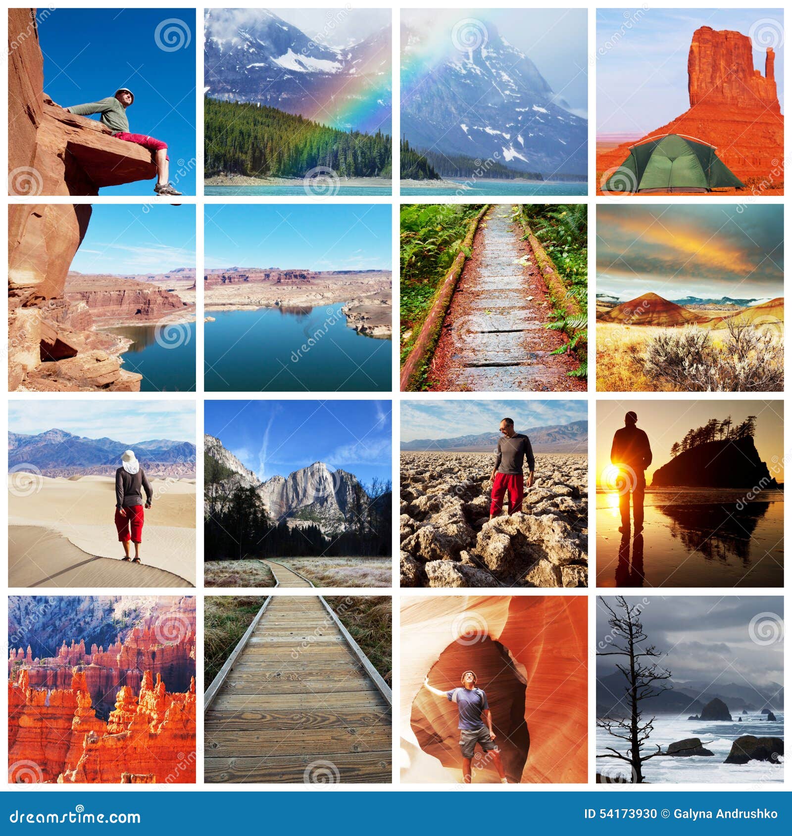 Hike collage stock photo. Image of summer, mountain, leisure 54173930