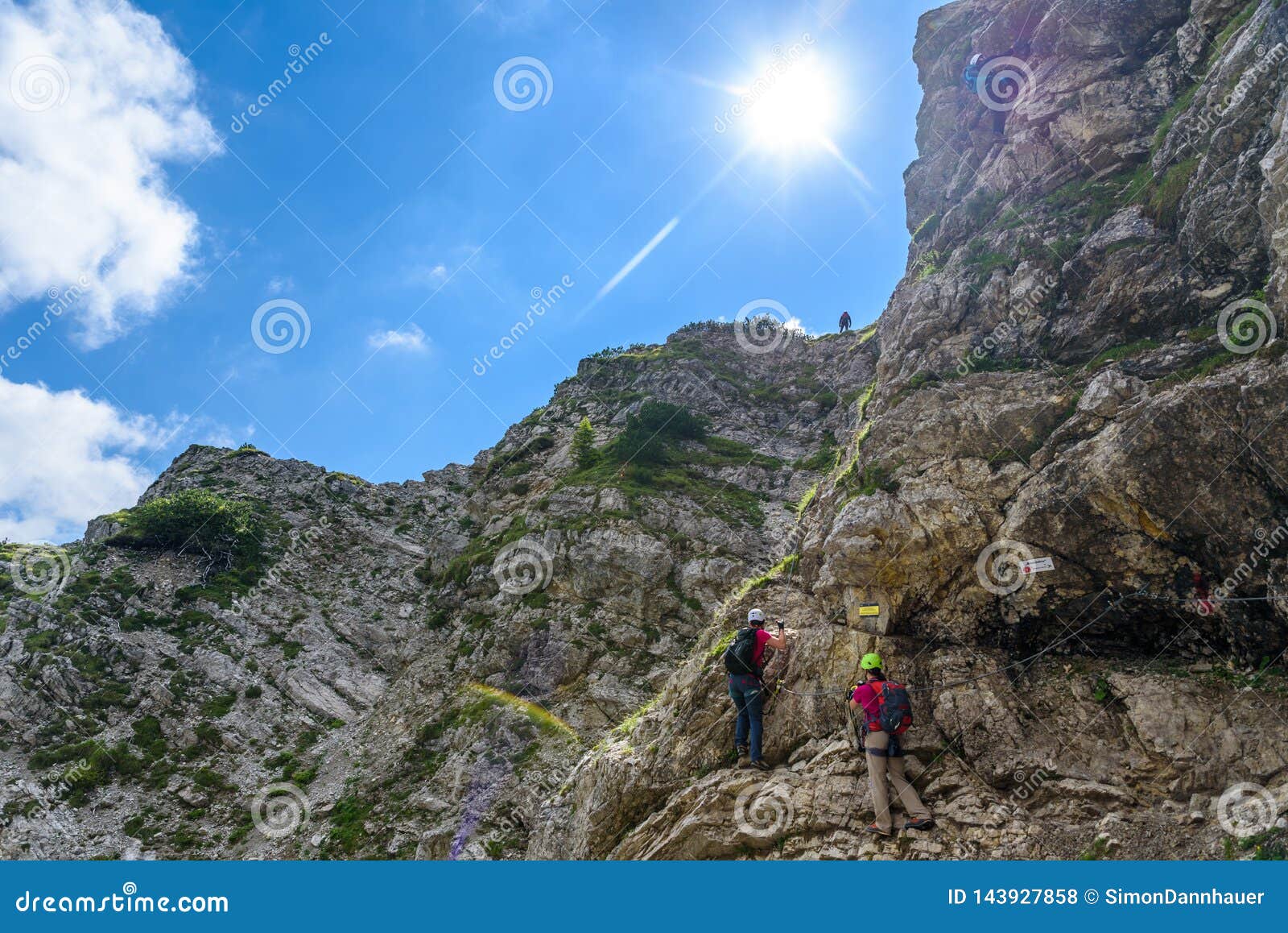 Hiker Climbing in the Mountain of Alps, Europe Stock Photo Image of