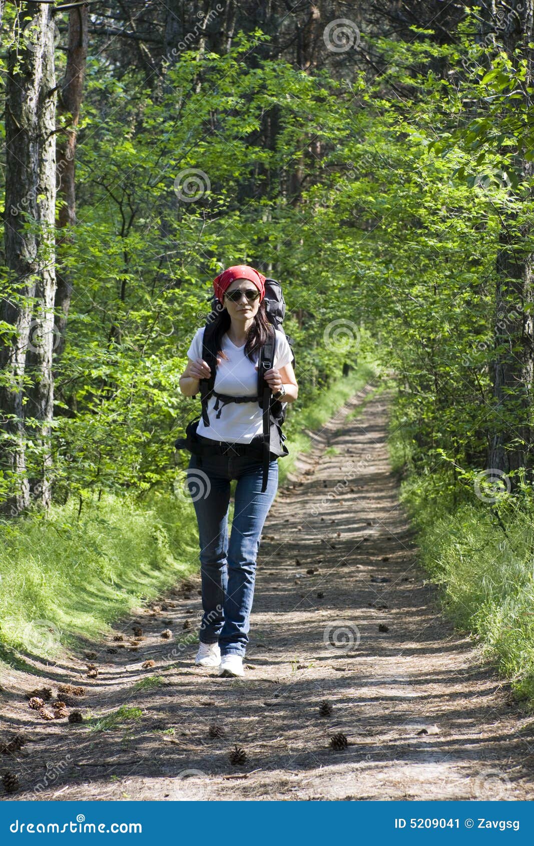 hiker in forest