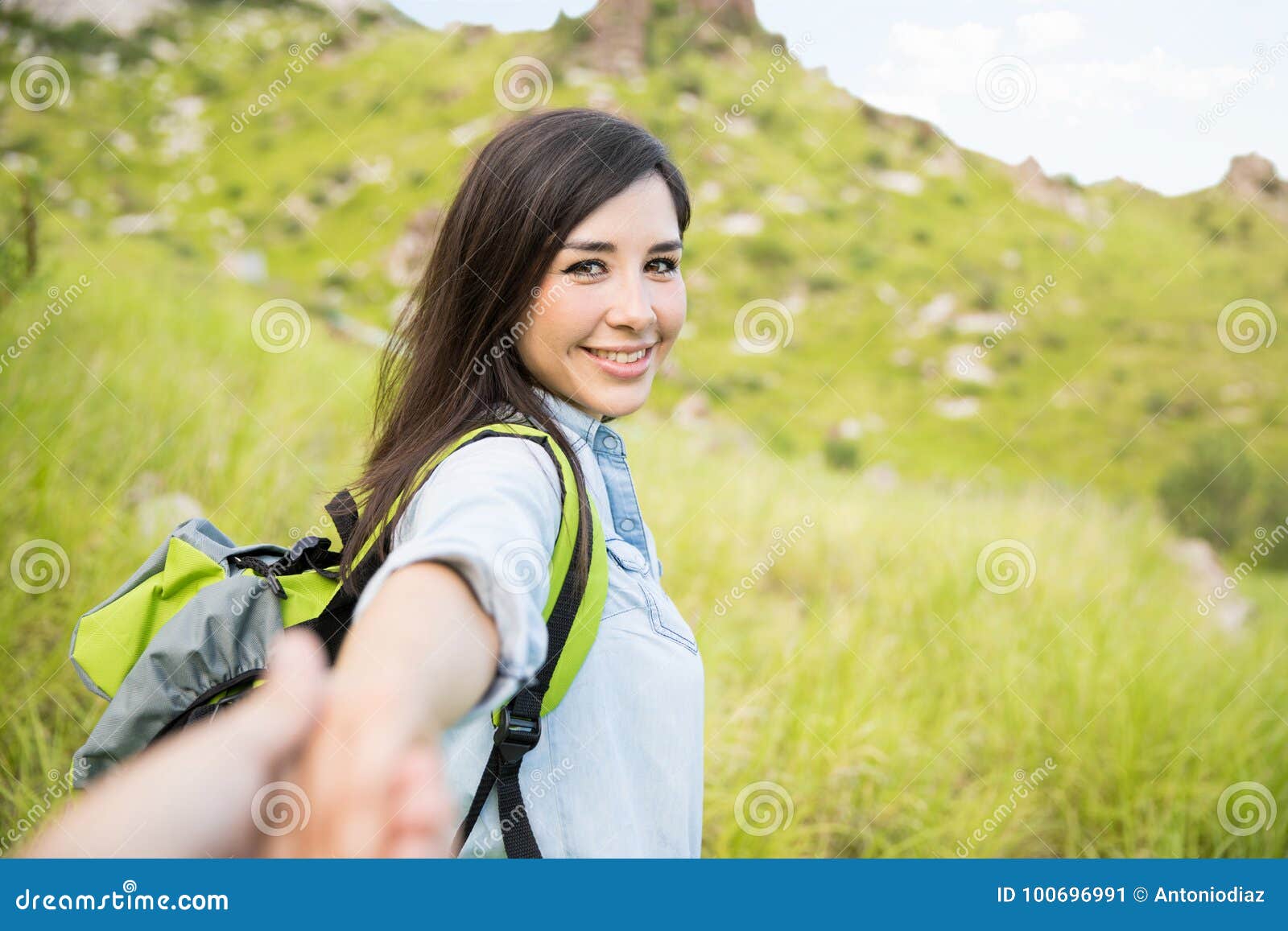 Hiker Holding Boyfriend`s Hand Stock Image - Image of adventure, latin ...